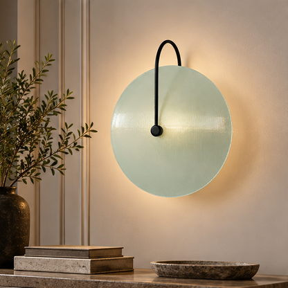 Royelux Modern Glass Wall Lamp - Round Indoor Sconce Lighting