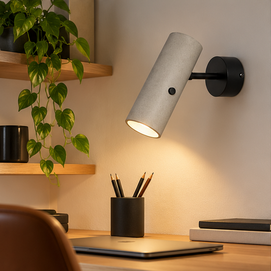 Royelux Minimalist Cement LED Wall Spotlight with Swivel Joint