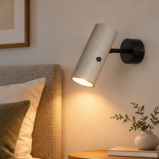 Royelux Minimalist Cement LED Wall Spotlight with Swivel Joint