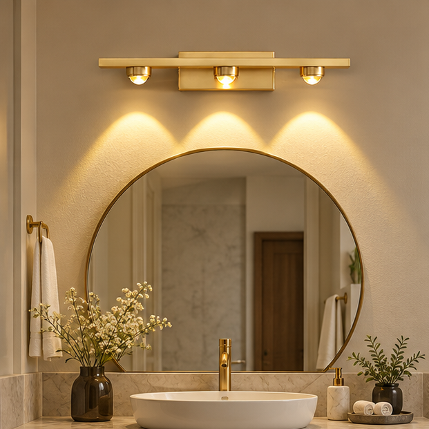 RoyaleGlow Modern Brass Linear Wall Lamp Minimalist LED Fixture
