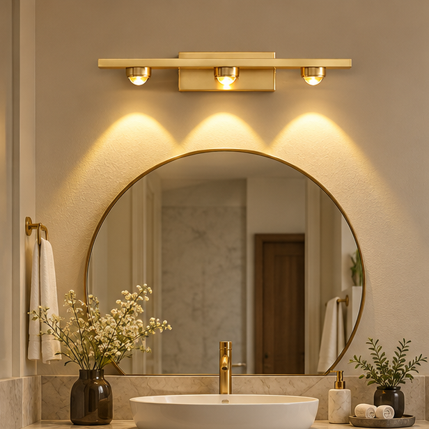 RoyaleGlow Modern Brass Linear Wall Lamp Minimalist LED Fixture