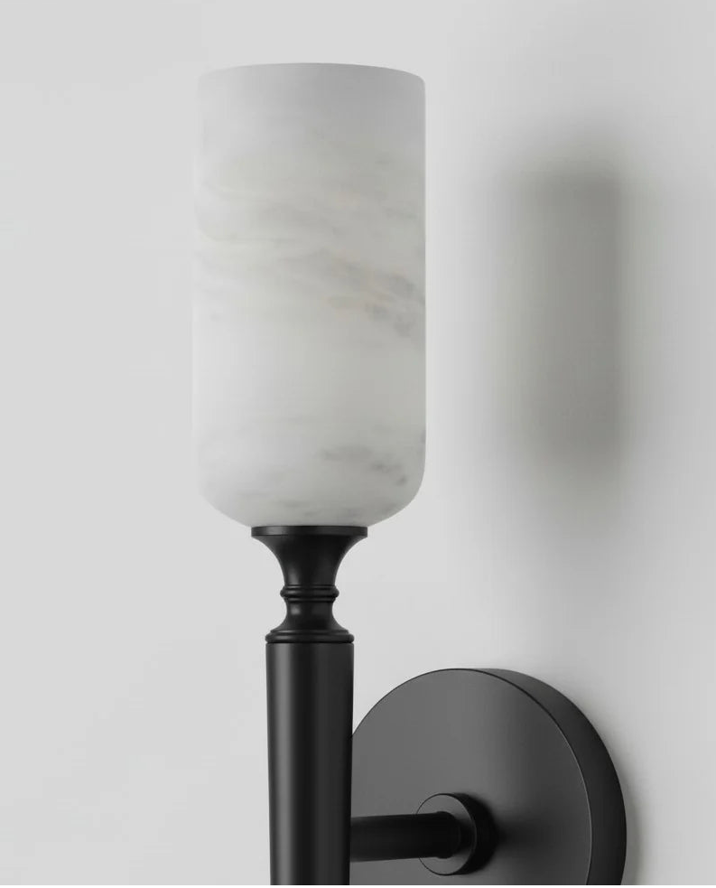 Royelux Natural Alabaster Wall Sconce - Modern Brass Lighting for Elegant Interiors