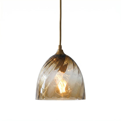 Modern Amber Blue Violet Curved Glass Pendant Lighting 11
