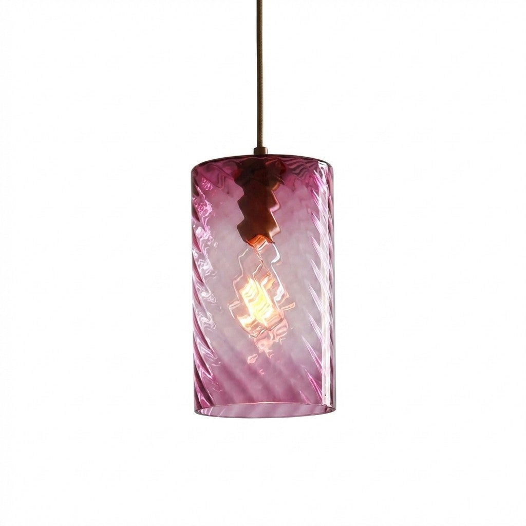 Modern Amber Blue Violet Curved Glass Pendant Lighting 12