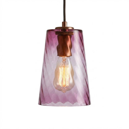 Modern Amber Blue Violet Curved Glass Pendant Lighting 17