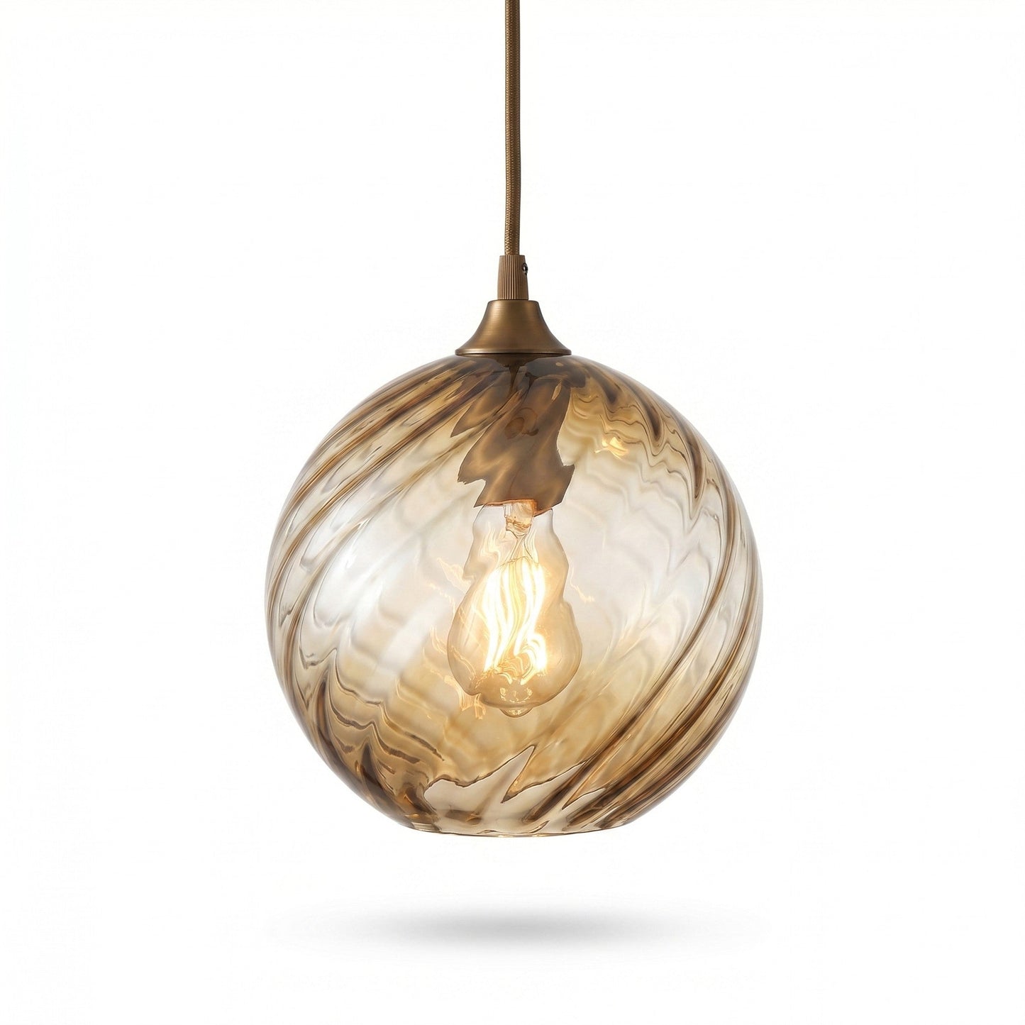 Modern Amber Blue Violet Curved Glass Pendant Lighting 18