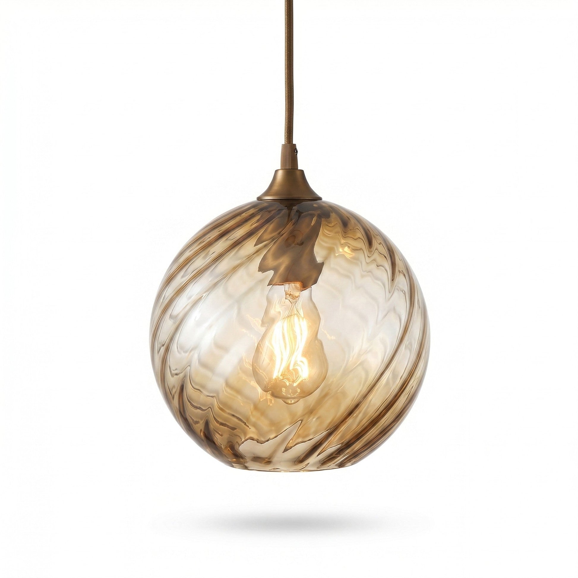 Modern Amber Blue Violet Curved Glass Pendant Lighting 18