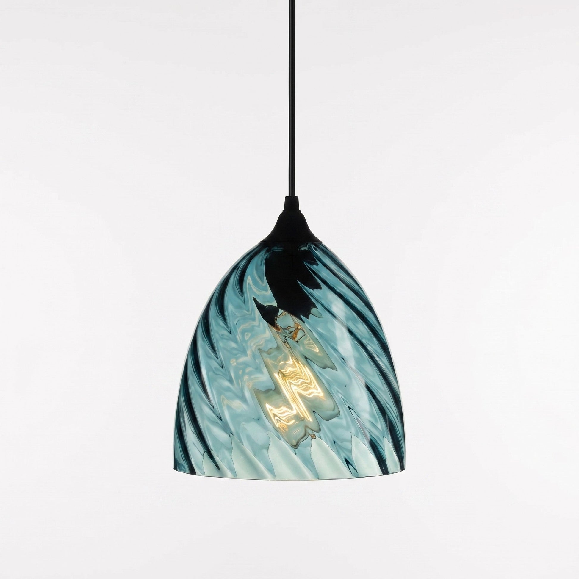 Modern Amber Blue Violet Curved Glass Pendant Lighting 9