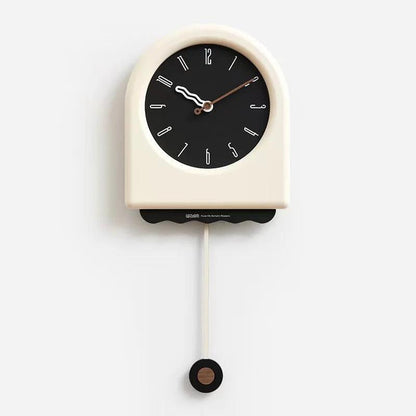 RoyaleGlow Modern Arch Pendulum Wall Clock - Wavy Design Acrylic & Metal for Home Decor-Royale Basic