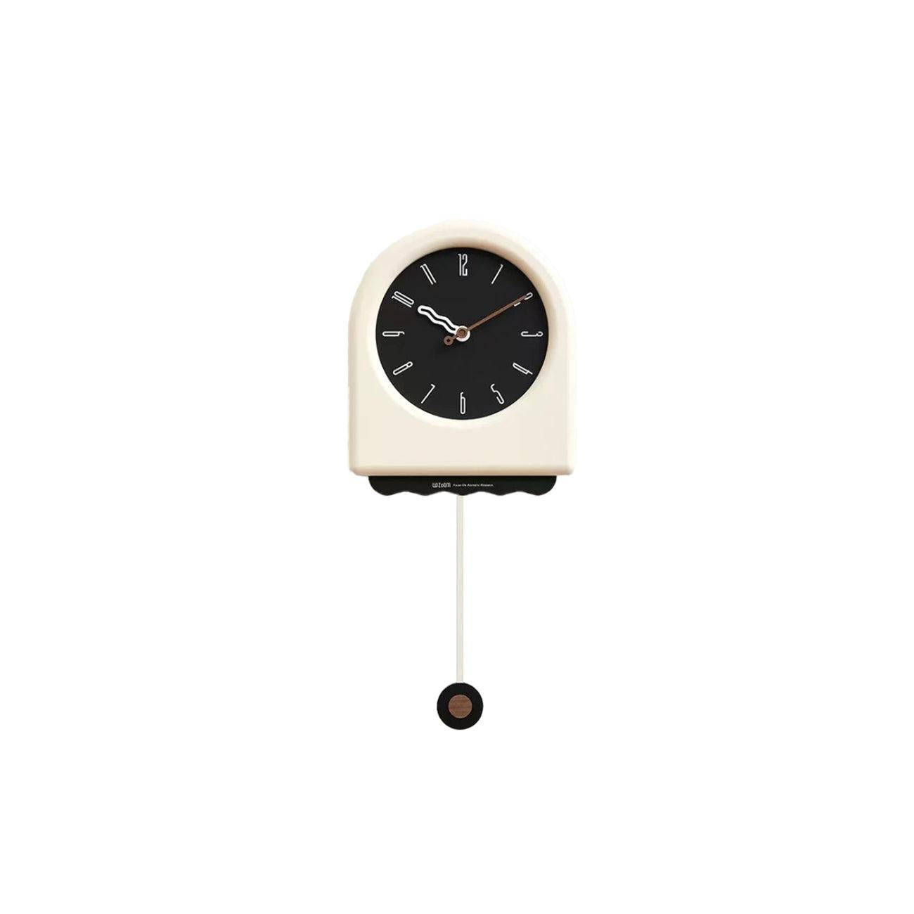 RoyaleGlow Modern Arch Pendulum Wall Clock - Wavy Design Acrylic & Metal for Home Decor-Royale Basic