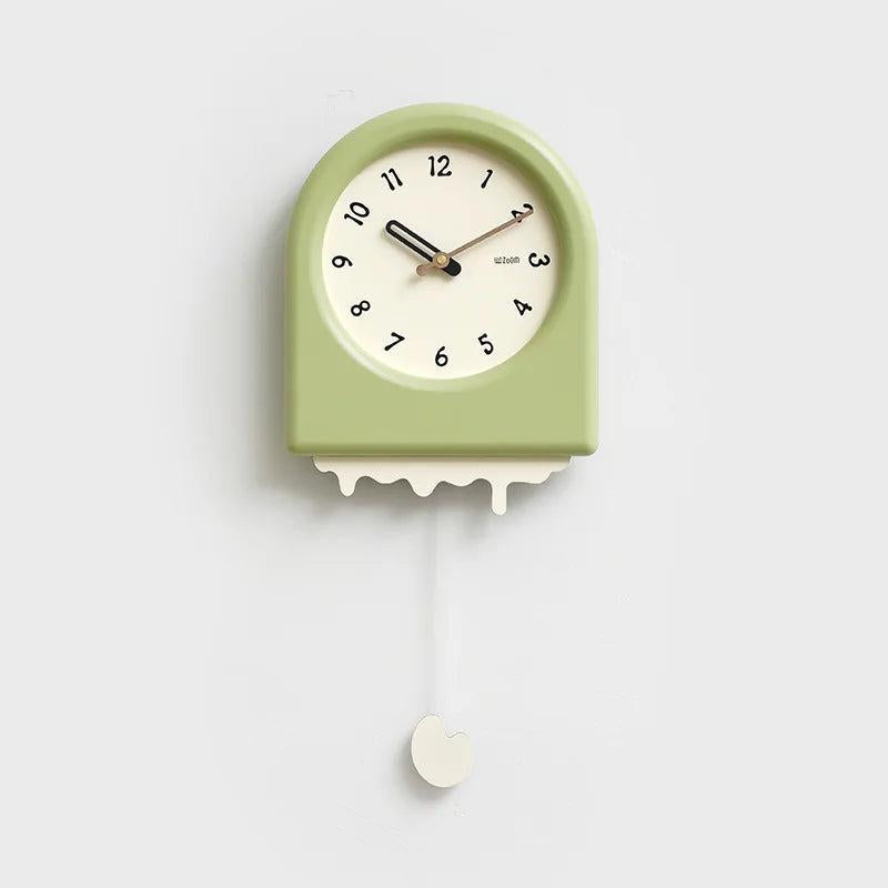 RoyaleGlow Modern Arch Pendulum Wall Clock - Wavy Design Acrylic & Metal for Home Decor-Royale Basic