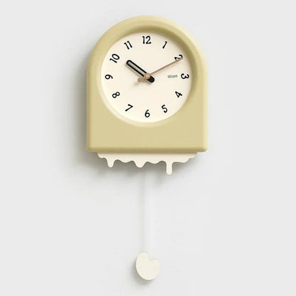 RoyaleGlow Modern Arch Pendulum Wall Clock - Wavy Design Acrylic & Metal for Home Decor-Royale Basic