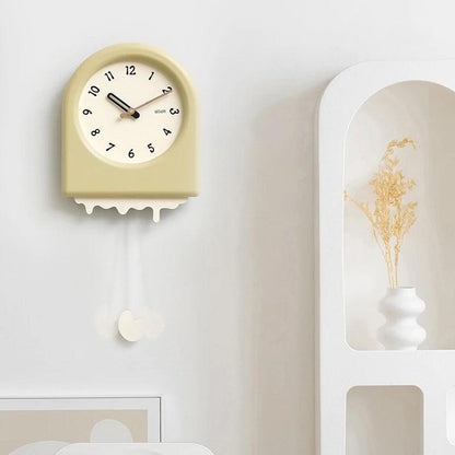 RoyaleGlow Modern Arch Pendulum Wall Clock - Wavy Design Acrylic & Metal for Home Decor-Royale Basic