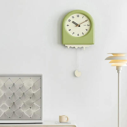 RoyaleGlow Modern Arch Pendulum Wall Clock - Wavy Design Acrylic & Metal for Home Decor-Royale Basic