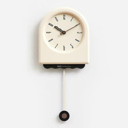 RoyaleGlow Modern Arch Pendulum Wall Clock - Wavy Design Acrylic & Metal for Home Decor-Royale Basic