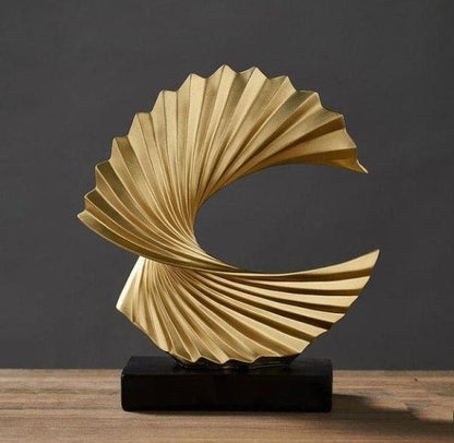 RoyaleGlow Modern Abstract Gold Sculpture for Home Decor - Elegant Resin Art Figurine-Royale Basic