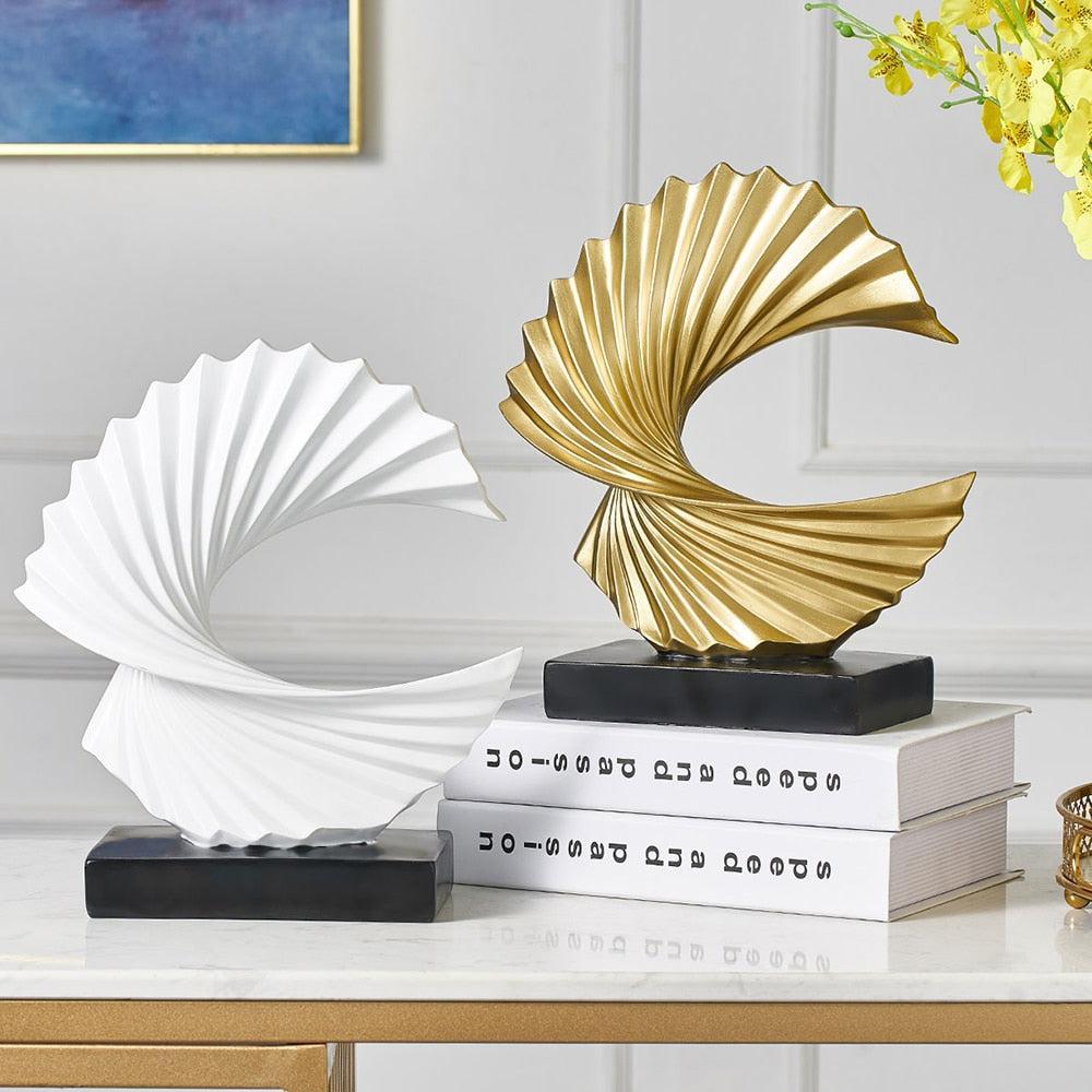 RoyaleGlow Modern Abstract Gold Sculpture for Home Decor - Elegant Resin Art Figurine-Royale Basic