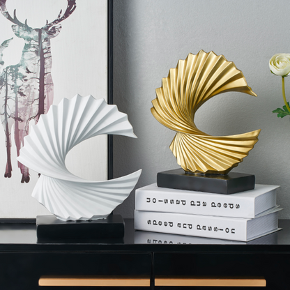 RoyaleGlow Modern Abstract Gold Sculpture for Home Decor - Elegant Resin Art Figurine-Royale Basic