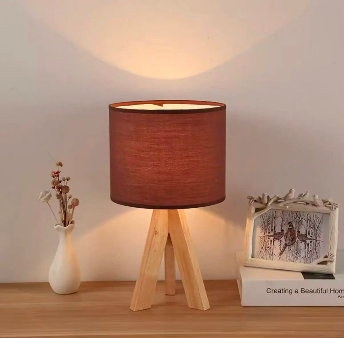 Modern Bright High-end Wooden Eye Protection Table Light Japanese Creative Solid Wood Bedroom Desk Square Triangle Minimalist 6