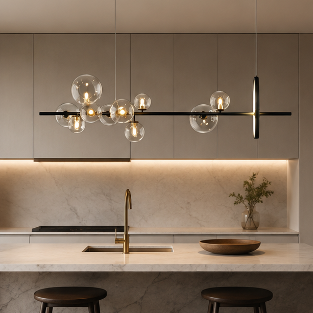 Modern Bubble Glass Chandelier