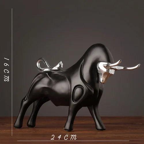 RoyaleGlow Red Charging Bull Sculpture - Modern Resin Finance Decor for Office & Home-Royale Basic