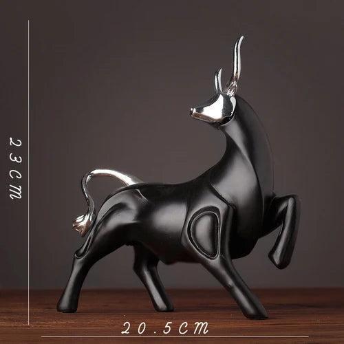 RoyaleGlow Red Charging Bull Sculpture - Modern Resin Finance Decor for Office & Home-Royale Basic
