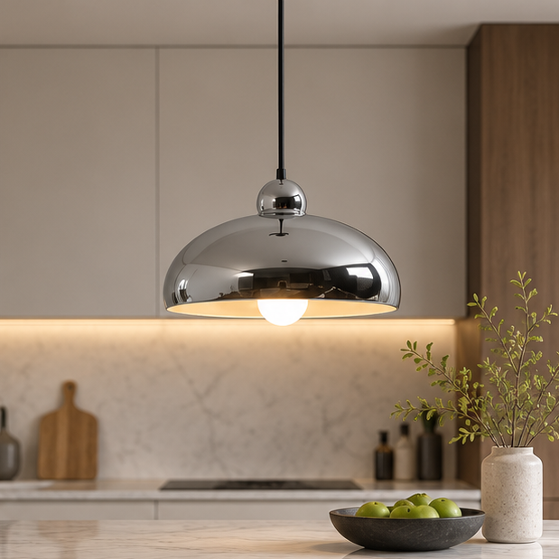 Modern Decorative LED Pendant Light Pink Metal Living Room