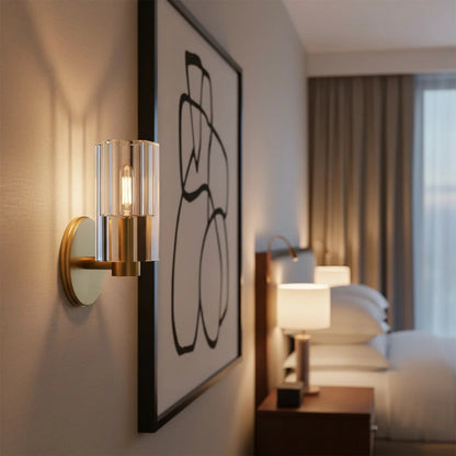 Modern Fluted Crystal Wall Sconce 0