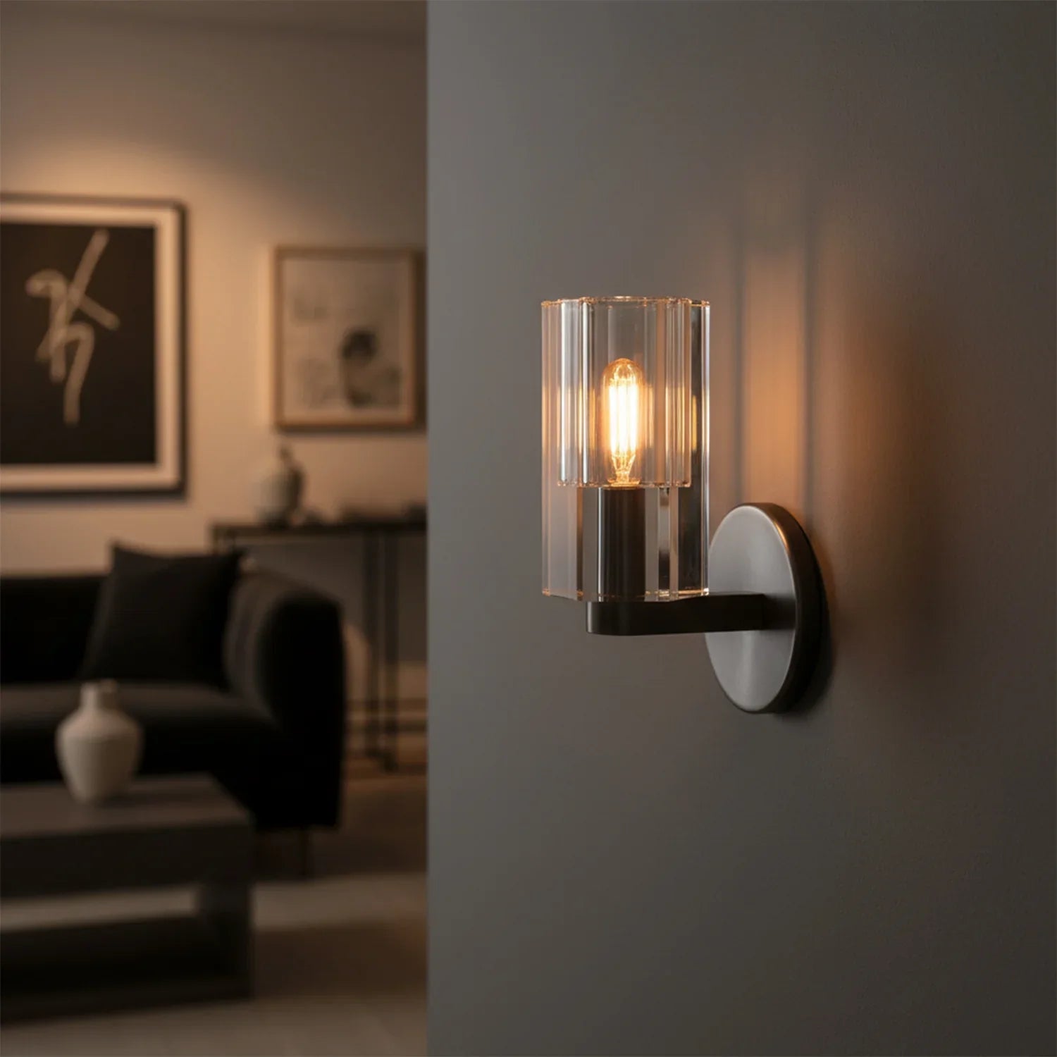 Modern Fluted Crystal Wall Sconce 3