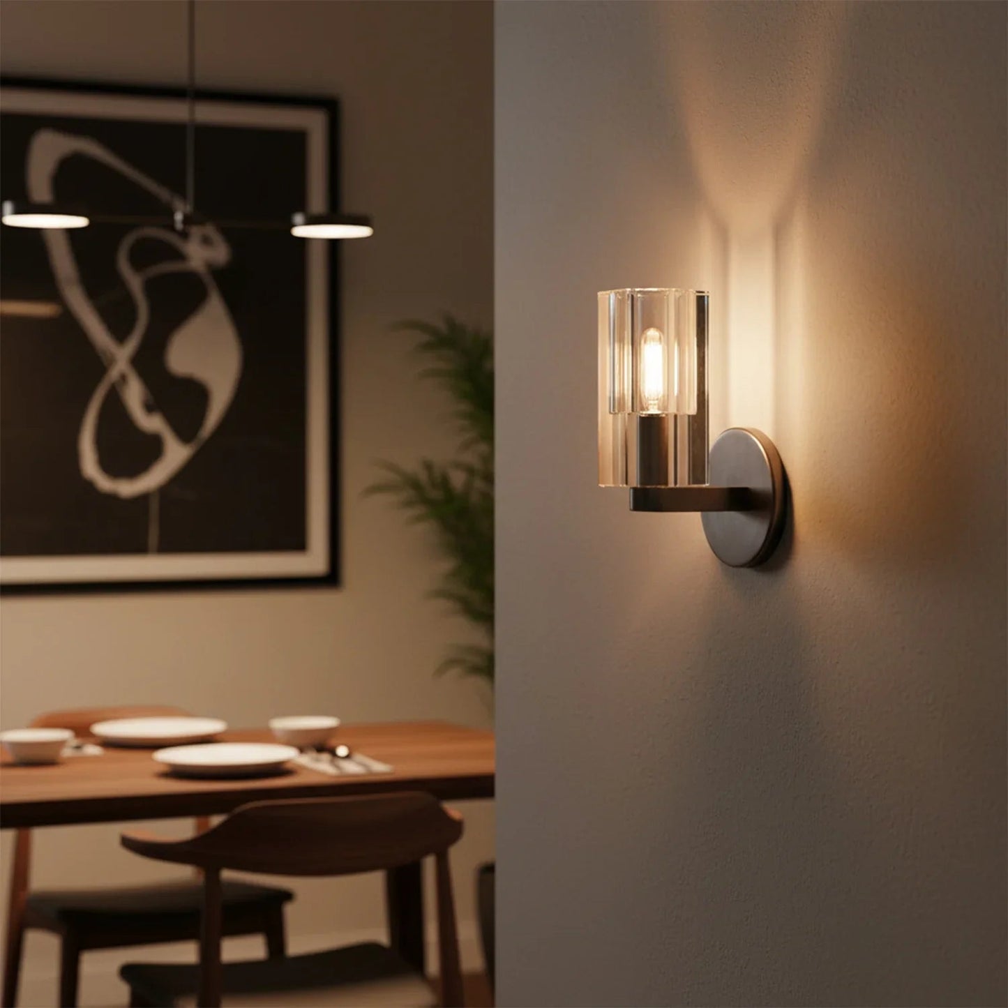Modern Fluted Crystal Wall Sconce 4