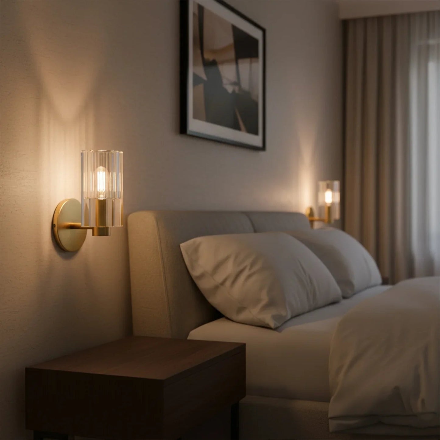 Modern Fluted Crystal Wall Sconce 5