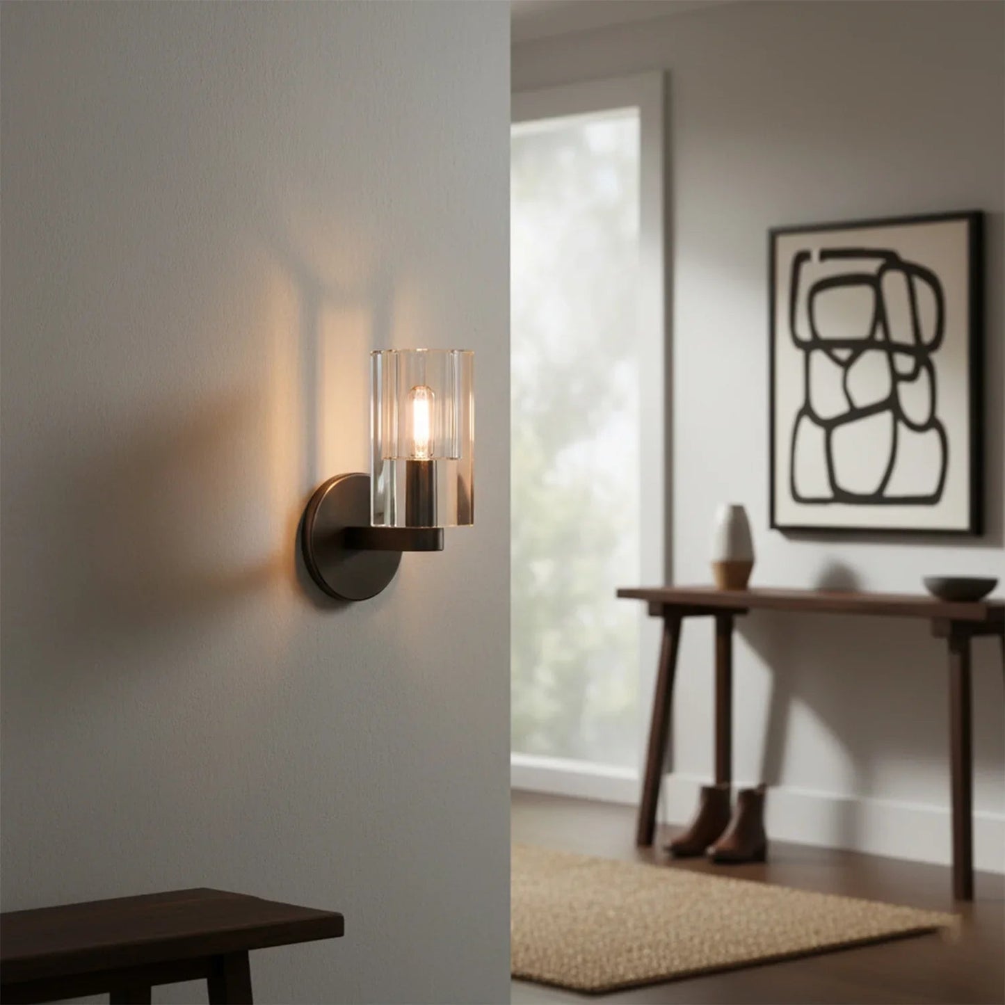 Modern Fluted Crystal Wall Sconce 6