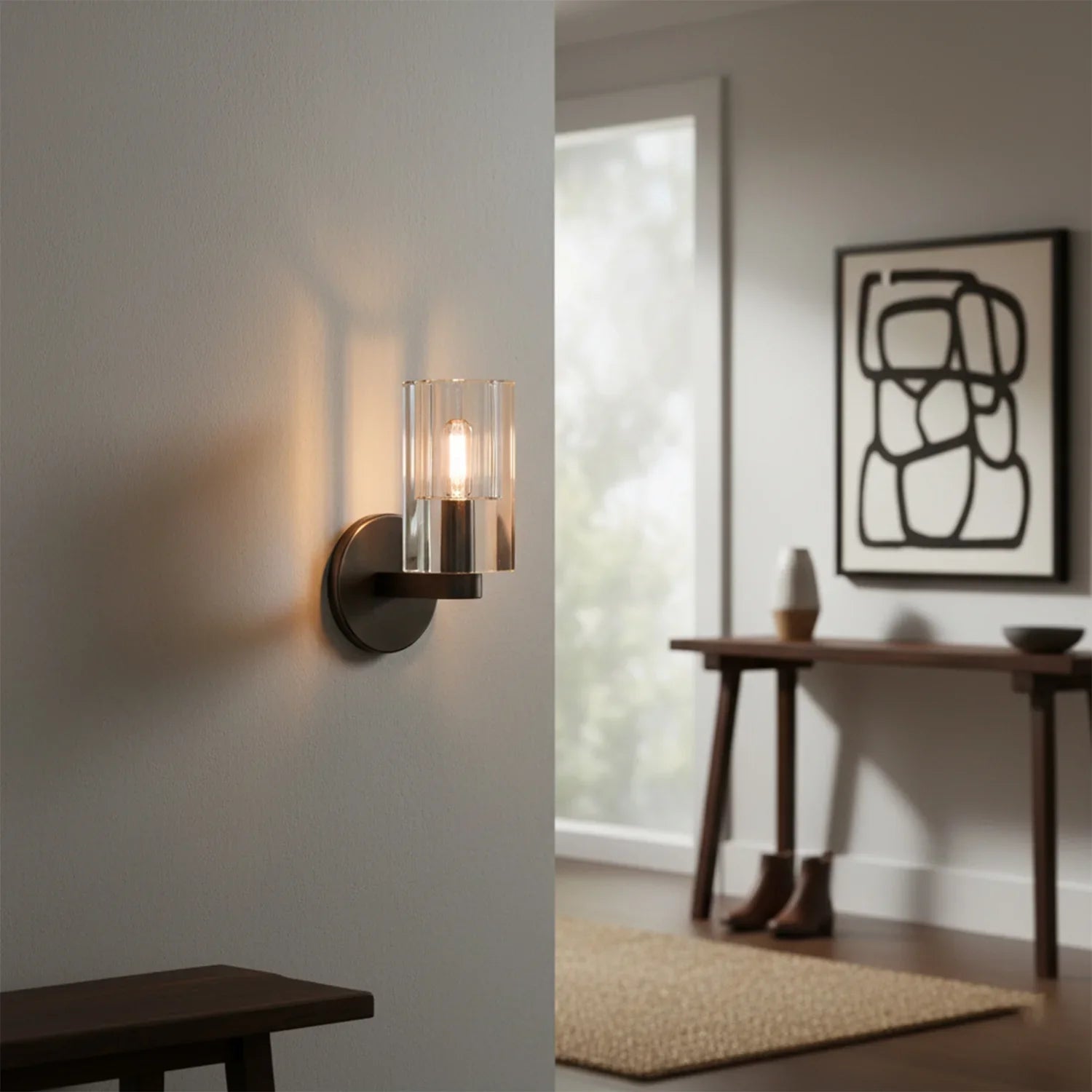 Modern Fluted Crystal Wall Sconce 6