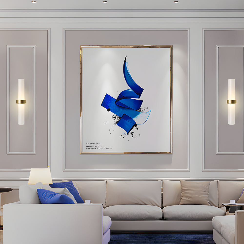 Modern Frosted Glass Tube 1-Light Wall Sconce in Warm White for Living Room 1