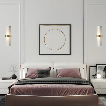 Modern Frosted Glass Tube 1-Light Wall Sconce in Warm White for Living Room 3