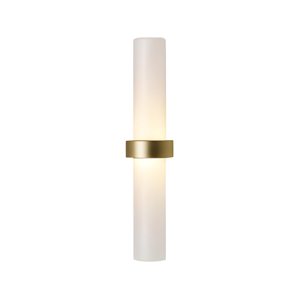 Modern Frosted Glass Tube 1-Light Wall Sconce in Warm White for Living Room 5
