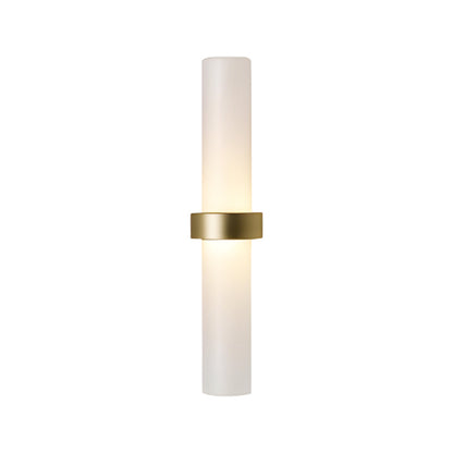 Modern Frosted Glass Tube 1-Light Wall Sconce in Warm White for Living Room 5