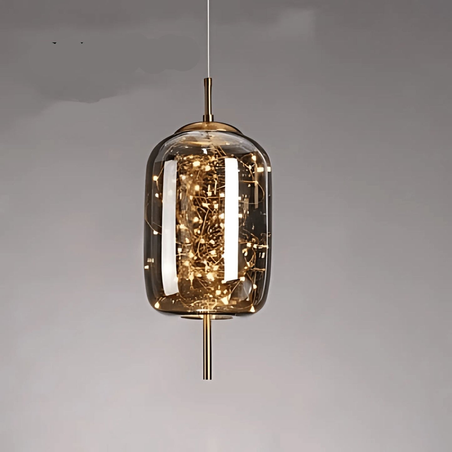 LuxRoyale Smoky Glass Pendant Light, Adjustable Wire Modern Lamp for Kitchen Island