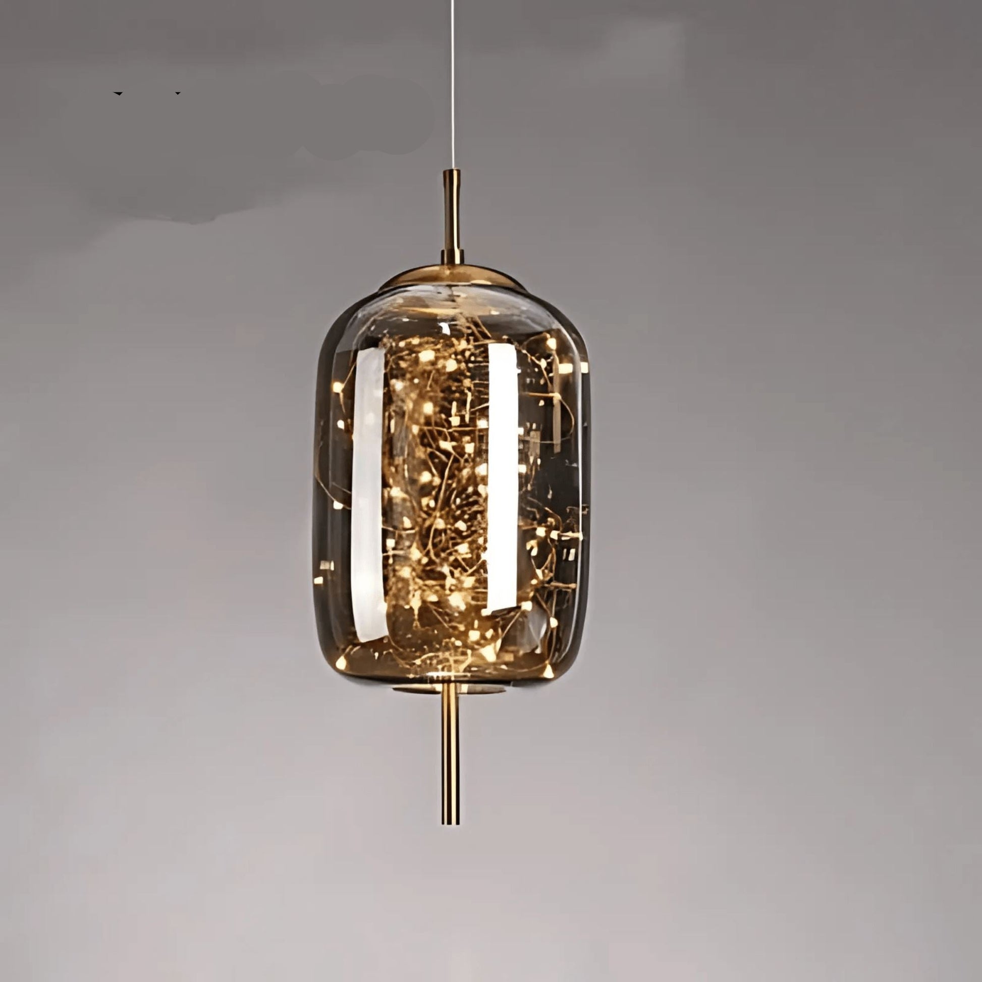 LuxRoyale Smoky Glass Pendant Light, Adjustable Wire Modern Lamp for Kitchen Island