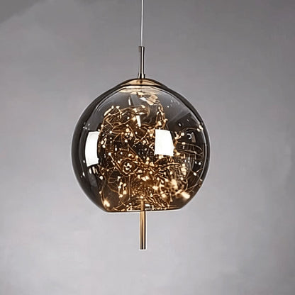 LuxRoyale Smoky Glass Pendant Light, Adjustable Wire Modern Lamp for Kitchen Island