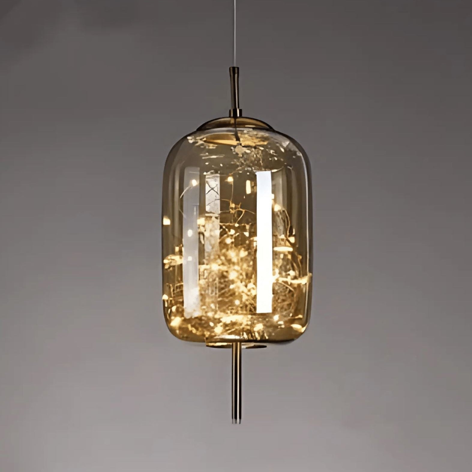 LuxRoyale Smoky Glass Pendant Light, Adjustable Wire Modern Lamp for Kitchen Island