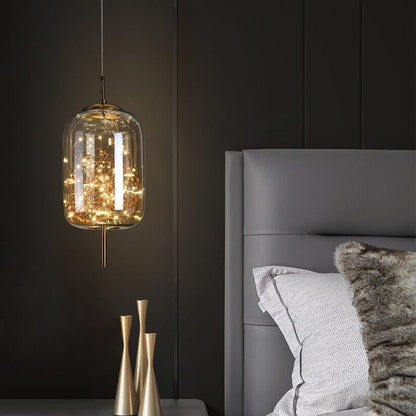 LuxRoyale Smoky Glass Pendant Light, Adjustable Wire Modern Lamp for Kitchen Island