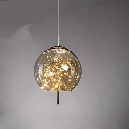 LuxRoyale Smoky Glass Pendant Light, Adjustable Wire Modern Lamp for Kitchen Island
