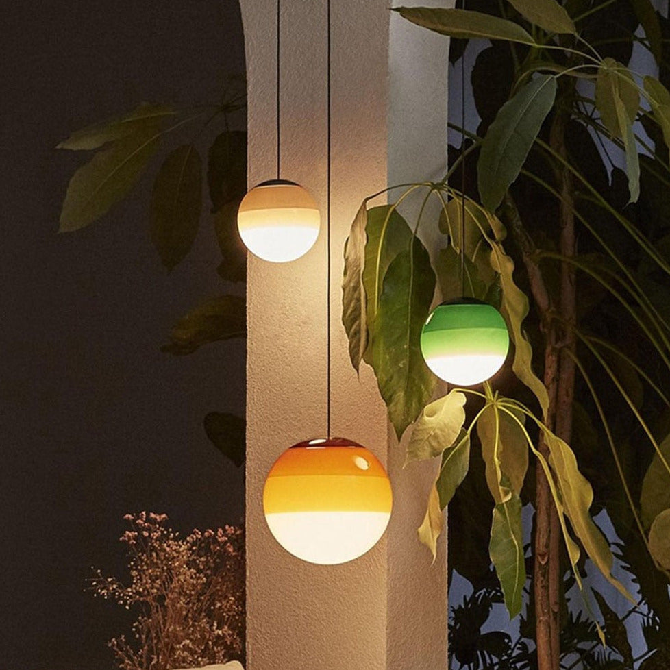 LuxRoyale Gradient Glass Pendant Light, Dual Color Temperatures Kitche ...