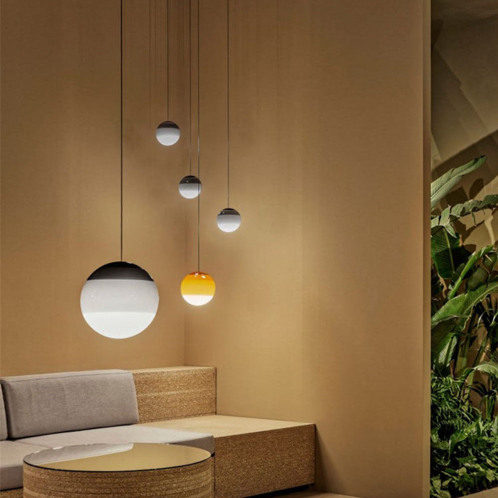 LuxRoyale Gradient Glass Pendant Light, Dual Color Temperatures Kitchen Island