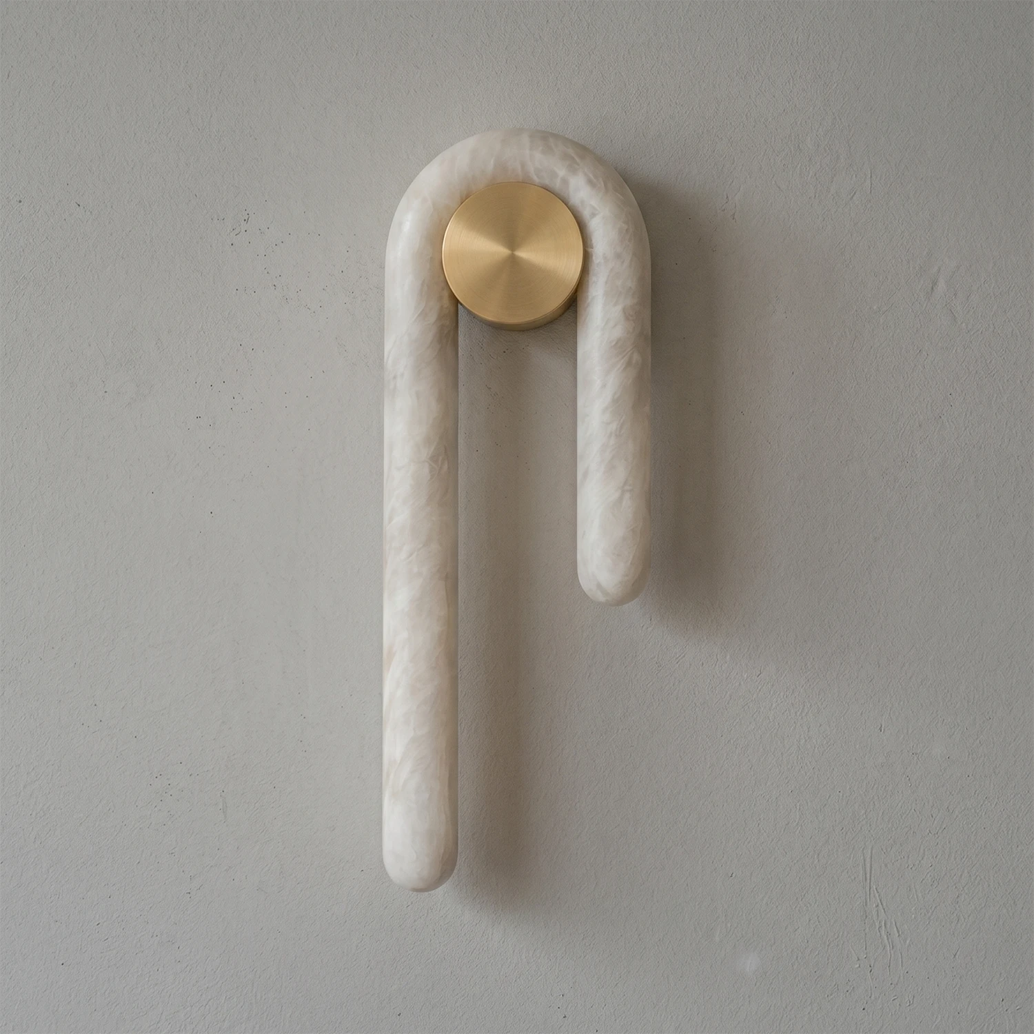 Modern J-Shape Alabaster Wall Sconce 1