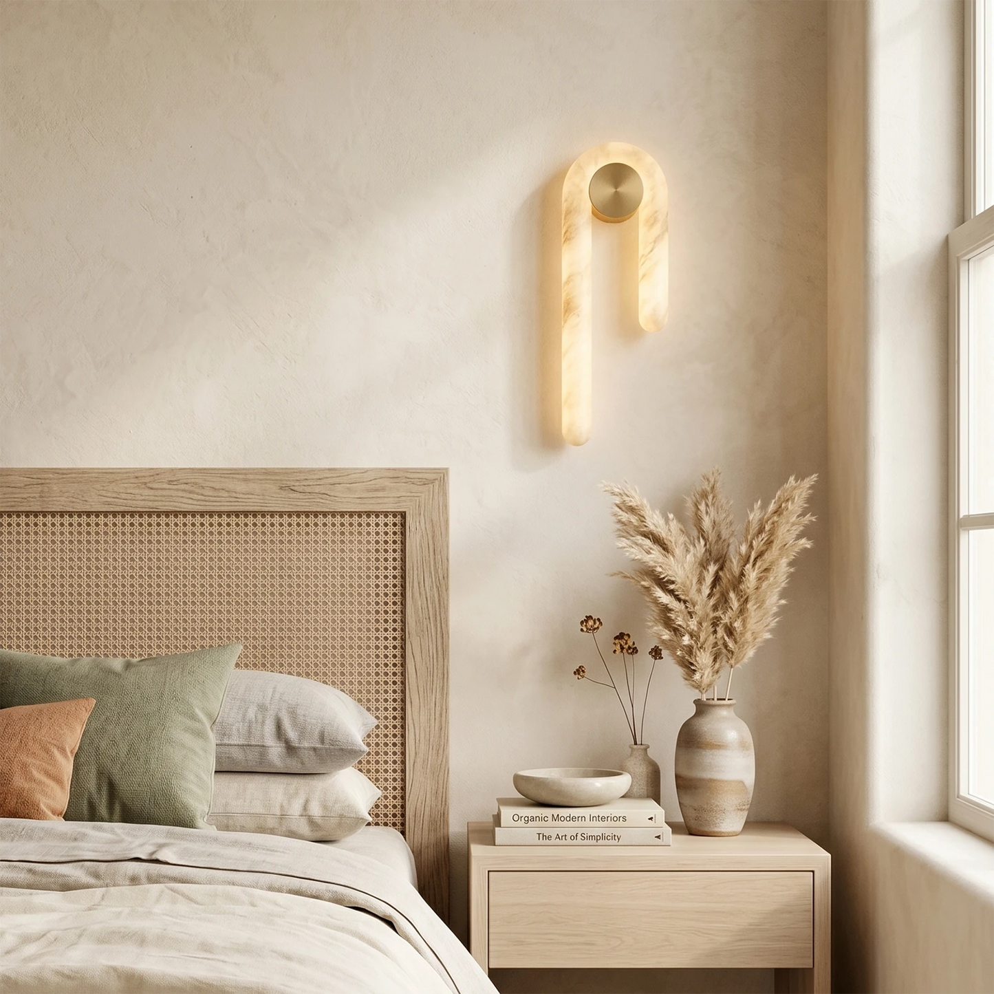 Modern J-Shape Alabaster Wall Sconce 3