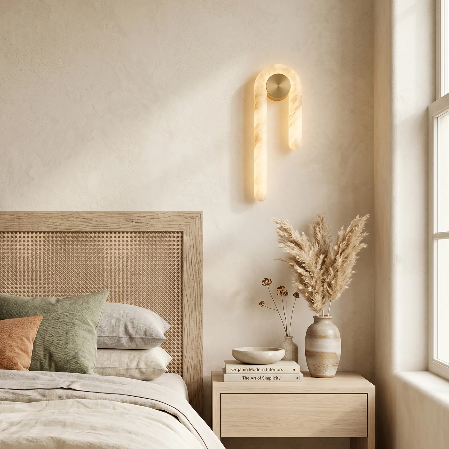 Modern J-Shape Alabaster Wall Sconce 3