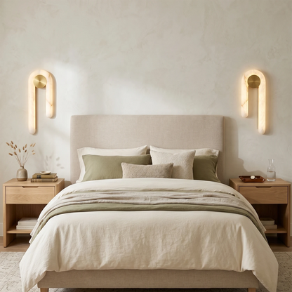 Modern J-Shape Alabaster Wall Sconce 7
