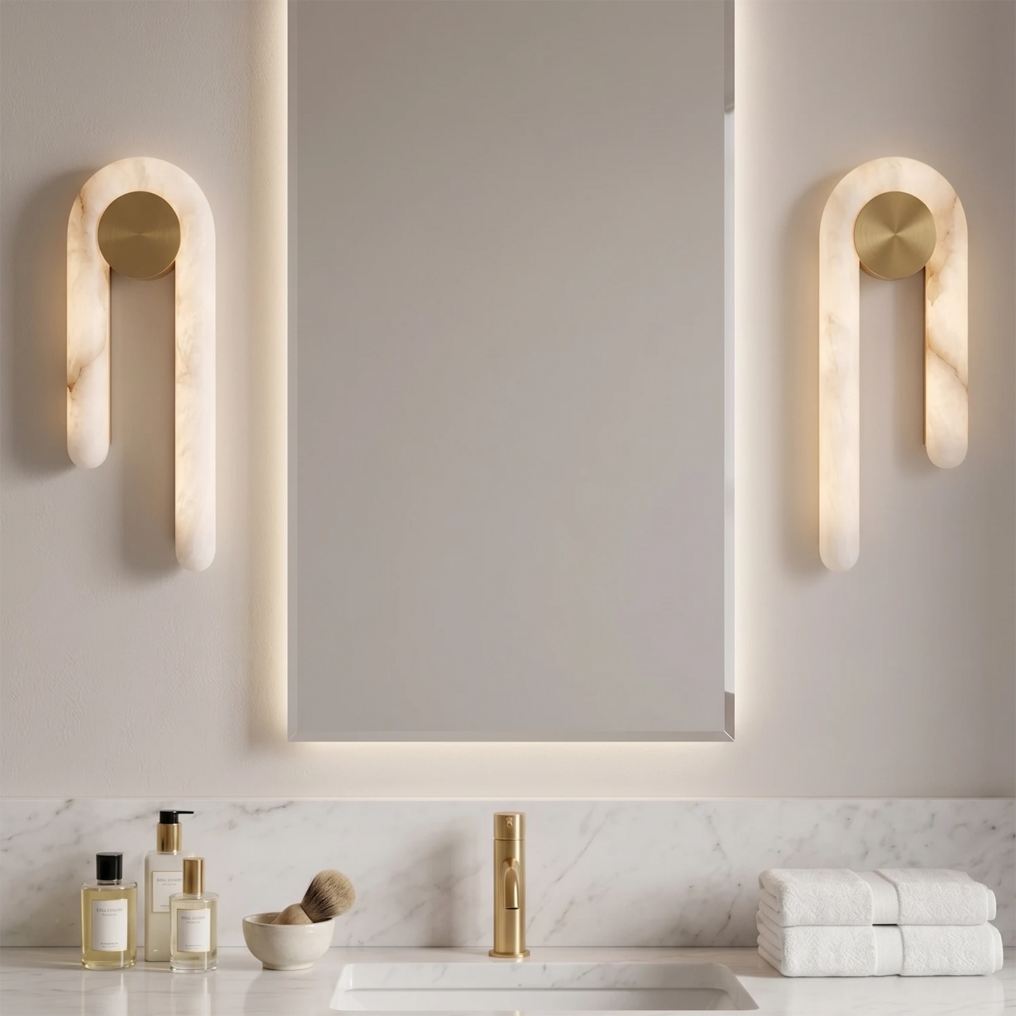 Modern J-Shape Alabaster Wall Sconce 8